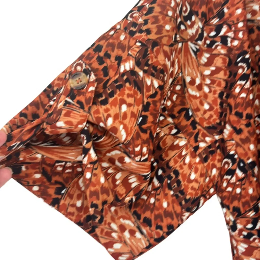 ALEXIA ADMOR Dolman Sleeve Wrap Dress Butterfly Print brown Size 10